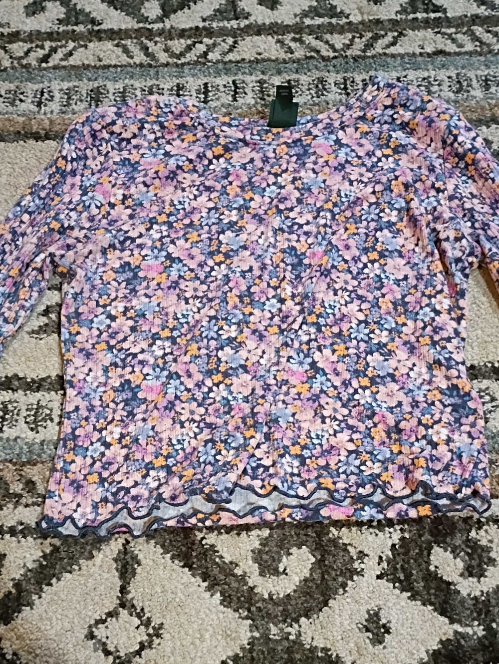 wild fable Pink and Navy Floral Long Sleeve